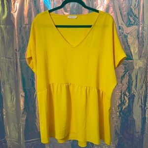 Chic Soul Blouse, Yellow, 1X, NWOT
